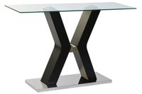 consola de cristal templado y mdf en negro 120x40x76cm