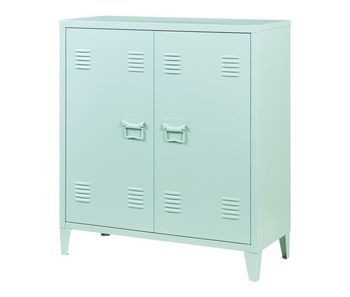 Armario de oficina oripää con estante regulable acero 90x80x33cm - verde pastel [en.casa]