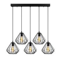 lampara de techo diamond-704-5s1 negro metal diametro 93x117 cm
