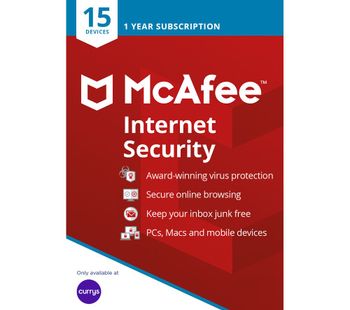 MCAFEE Internet Security 2019 - 1 year for 15 devices