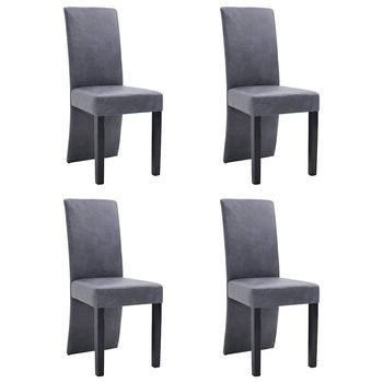 Sillas De Comedor 4 Unidades Piel De Ante Artificial Gris Vidaxl