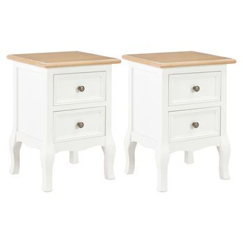 Mesitas De Noche 2 Unidades Mdf Blanco 35x30x49 Cm Vidaxl