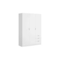 armario 3 puertas y 3 cajones - essen - 184x121x52 - blanco