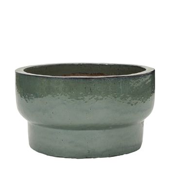 Jardinera de cerámica verde d60