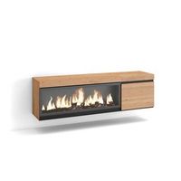 mueble tv  television  muebles de salon almacenaje  160  para tv hasta 65  chimenea electrica xxl  colgado suspendido  estilo moderno  roble