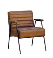 sillon piel beige y hierro negro