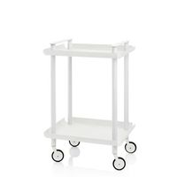 carrito auxiliar leky armazon blanco 2 estantes multifuncional practico y decorativoaceroblanco