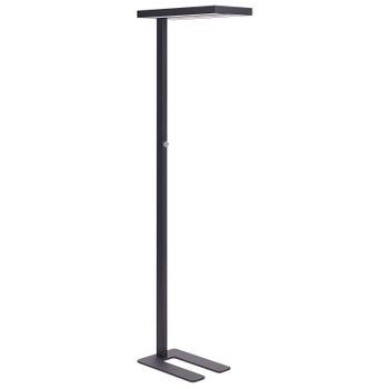 Lámpara De Pie Led De Metal Negro 197 Cm Altura Interruptor Oficina Taurus