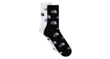 2 pares de calcetines de media cana the north face everyday negro blanco  x2