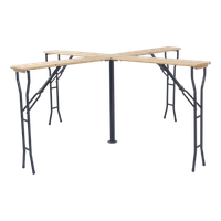 mesa de cerveceria plegable en cruz 241x241x103cm con agujero para sombrilla apta para exterior eme mobiliario