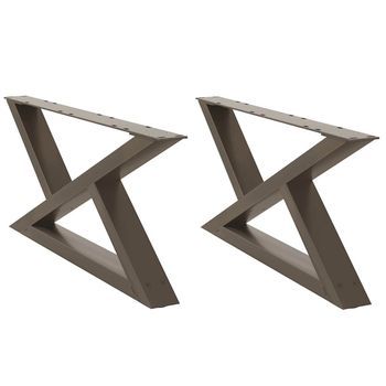 Patas Para Mesa，pierna De Mesa Centro 2 Uds Acero Natural 70x(30-31,3)cm Acero