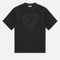 ganni heart organic cotton-jersey t-shirt - m
