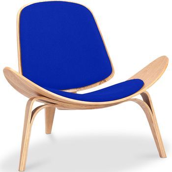Butaca De Diseño - Sillón Escandinavo - Tapizado Tela - Lucy Azul Oscuro