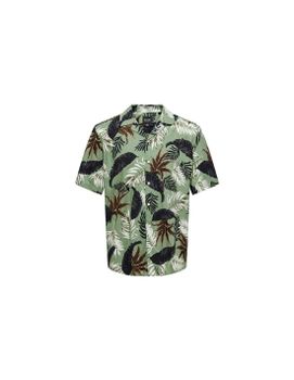 Camisa Only & Sons Corte Regular Cuello Cubano Verde Hombre