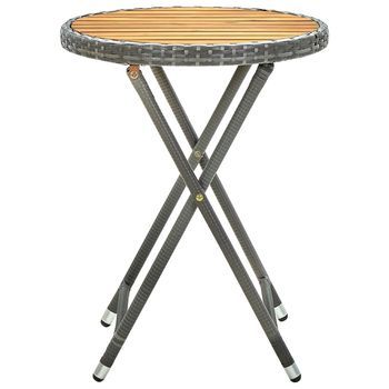 Mesa De Centro，mesa Auxiliar，mesa De Café Ratán Sintético Y Madera Maciza De Acacia 60 Cm