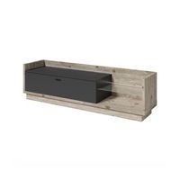 mueble para tv coleccion cork con led - color pino y gris antracita - dimensiones 220 x 58 x 48 cm