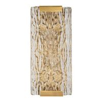 aplique de metal y cristal dorado 36x15x10 cm