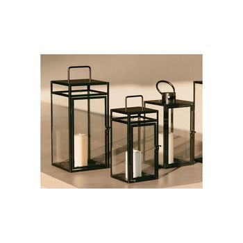 Portavelas Farol Met.neg 20x20x46