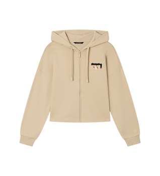 A|X Armani Exchange para mujer. XW001800AF24312U6149 Sudadera con capucha beige (XS), Blanco, Casual, Algodón, Manga larga