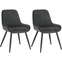 set 2 sillas de comedor sillas de terciopelo para relajarse ergonomicas con respaldo - gris oscuro - woltu