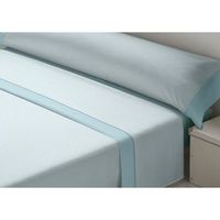 juego de sabanas dor jazmin azul cama de 150 franela