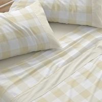 juego de sabanas 50 algodon diseno geometrico azul 180 x 190200 cm - mostaza - burrito blanco