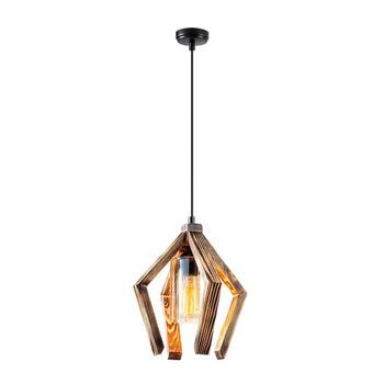 Lámpara De Techo Erebos-109-av Madera Negro Madera 28x28x105 Cm