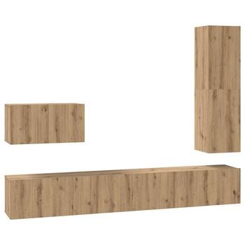 Conjunto De Mueble De Tv 4 Uds. Roble Artisan Vidaxl