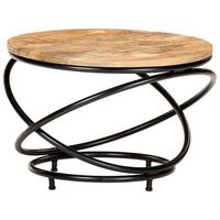 mesa de centro madera maciza de mango rugosa negra 60x60x40 cm vidaxl