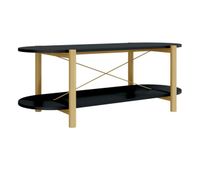 mesa de cafe - mesa de centro madera contrachapada negro 110x48x40 cm