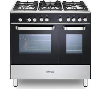 KENWOOD CK405-1 90 cm Dual Fuel Range Cooker - Black & Chrome, Black