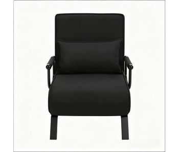 Sillón cama 65x75x78 cm - reclinable, convertible y extensible con respaldo ajustable para tv - negro