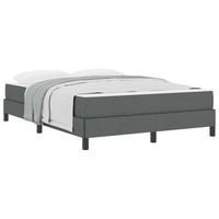 cama tipo box spring gris oscuro 140 x 190 cm tela vidaxl