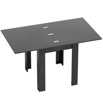 HOMCOM Mesa de Comedor Extensible para 4-6 Personas en Madera y Acero 140x80x77,5 cm Negro   Aosom España
