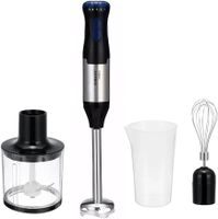 licuadora de mano 4-en-1 - potente mezclador de inmersion de 1000w con batidor de huevos acero inoxidable espumador de leche tazon picador de 700ml y vaso para smoothies de 500ml