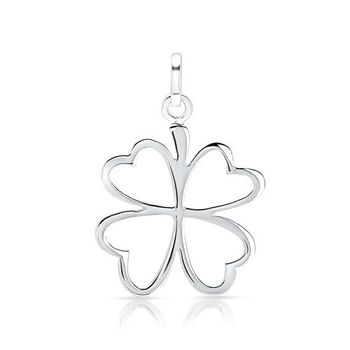 Colgante hoja de trébol de plata 925