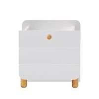 mesita de noche de madera - con 1 cajon - blanco