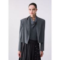 liu jo chaquetas chaqueta cropped de raya diplomatica para mujer