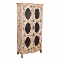 vitrina de madera marron 91x40x183