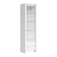 vitrina 1 puerta 2 cajones tableros de aglomerado laminados blanco