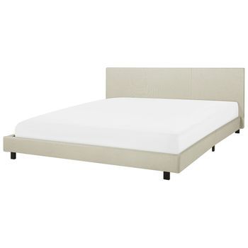 Cama De Agua Moderna Con Colchón De Tela Beige 180 X 200 Cm Albi