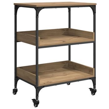 Carro De Cocina Roble Artisan 60 X 41 X 80.5 Cm Vidaxl