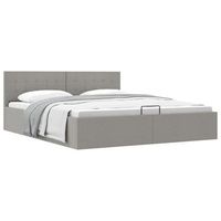 cama hidraulica almacenaje sin colchon gris claro 160x200 cm vidaxl