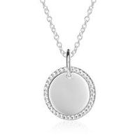 cadena grabado para mujer de plata 925 con circonita cubica