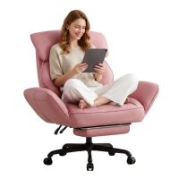 silla de oficina welltin reposabrazos giratorios piel sintetica rosa
