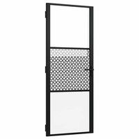 puerta de vidrio calado negro 83 x 35 x 2015 cm aluminio vidaxl
