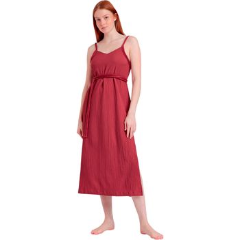 Admas Vestidos Vestido de verano largo medio con tirantes finos Linen Style para mujer