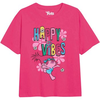 Trolls Camiseta Happy Vibes para niña