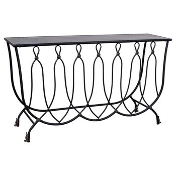 Recibidor-consola de metal envejecido negro 144x40x79