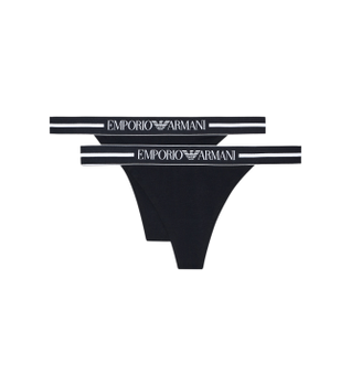 Emporio Armani para mujer. EW000405_AF19023 Set de 2 Tangas Confort negro (M), Homewear, Algodón
